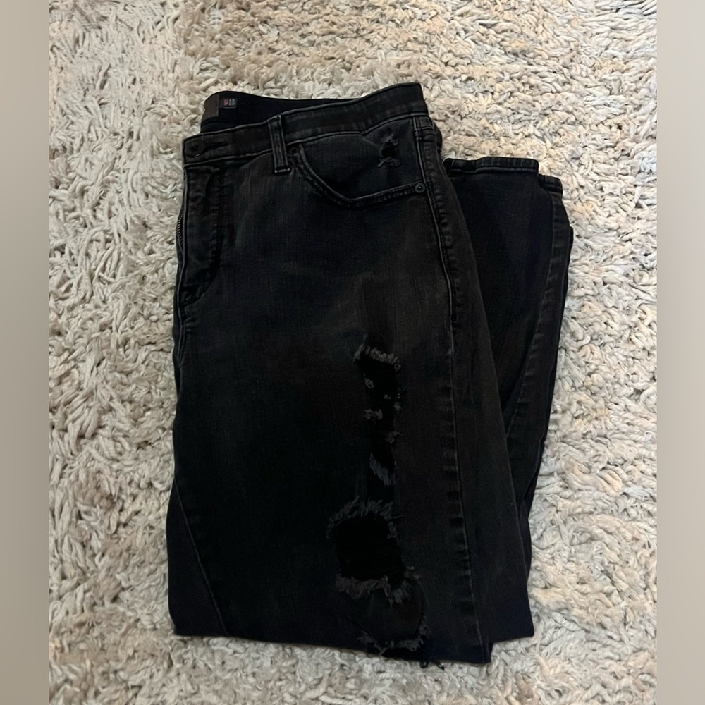Torrid Sky High Skinny Black Distressed Jeans